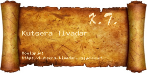 Kutsera Tivadar névjegykártya